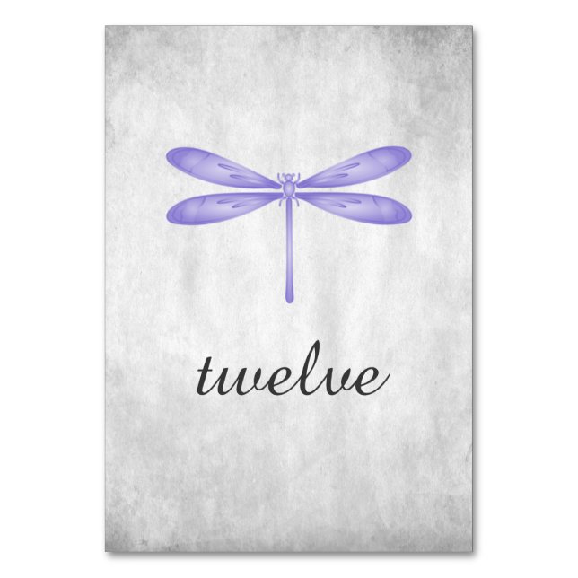Tarjeta de número de tabla de la libélula púrpura (Anverso)