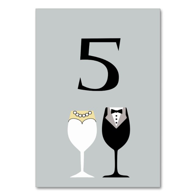 Tarjeta de número de tabla de lentes de vino para  (Anverso)