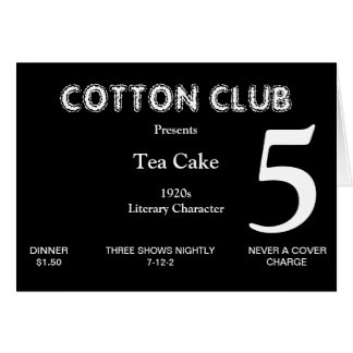 Tarjeta de número de tabla de los años 20