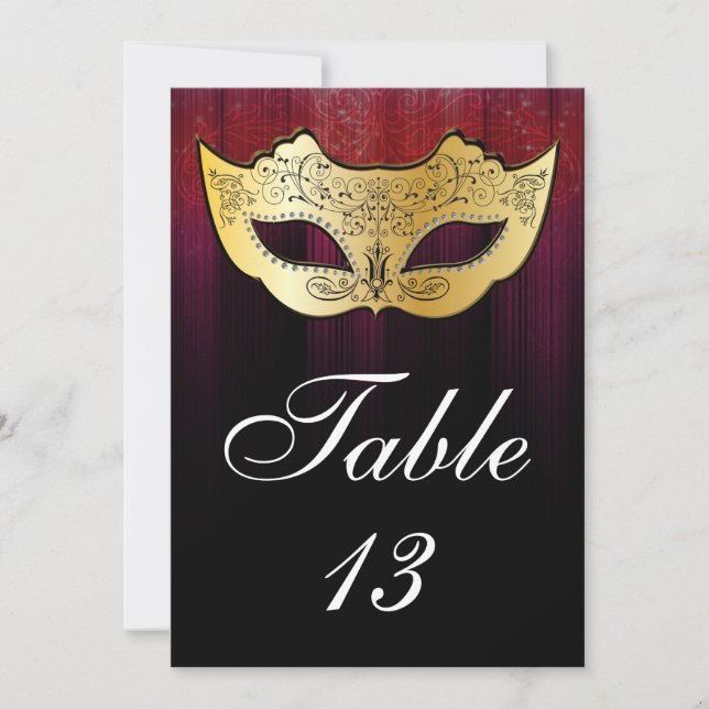 Tarjeta de número de tabla de Masquerade (Anverso)