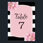 Tarjeta de número de tabla de Moda floral / rosa<br><div class="desc">Moderno,  elegante,  sencillo - perfecto. ¡Fácil de personalizar para su evento especial!</div>