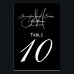 Tarjeta de número de tabla de monograma gris negro<br><div class="desc">Tarjetas con número de tabla Boda en blanco y negro con monograma de bandeja personalizado. Diseño de Elke Clarke ©2008. Personalizar con sus nombres de novia y novio, apellido de recién casados, fecha inicial de monograma y fecha de boda. Solicite uno por tabla con cada número de tabla pero aún...</div>