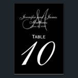 Tarjeta de número de tabla de monograma gris negro<br><div class="desc">Tarjetas con número de tabla Boda en blanco y negro con monograma de bandeja personalizado. Diseño de Elke Clarke ©2008. Personalizar con sus nombres de novia y novio, apellido de recién casados, fecha inicial de monograma y fecha de boda. Solicite uno por tabla con cada número de tabla pero aún...</div>