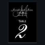 Tarjeta de número de tabla de monograma gris negro<br><div class="desc">Tarjetas con número de tabla Boda en blanco y negro con monograma de bandeja personalizado. Diseño de Elke Clarke ©. Personalizar con sus nombres de novia y novio, apellido de recién casados, fecha inicial de monograma y fecha de boda. Solicite uno por tabla con cada número de tabla pero aún...</div>