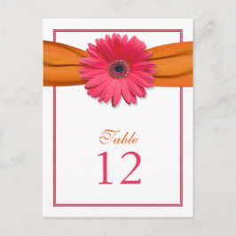 Tarjeta de número de tabla de Naranja de cinta de