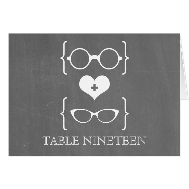 Tarjeta de número de tabla de pizarra de gafas mar (Anverso (Horizontal))