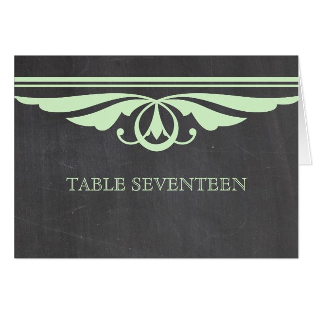 Tarjeta de número de tabla de pizarra verde de dec (Anverso (Horizontal))