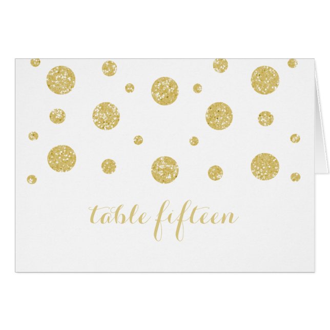 Tarjeta de número de tabla de Purpurina de oro Con (Anverso (Horizontal))