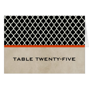 Tarjeta de número de tabla de quatrefoil de Moda d