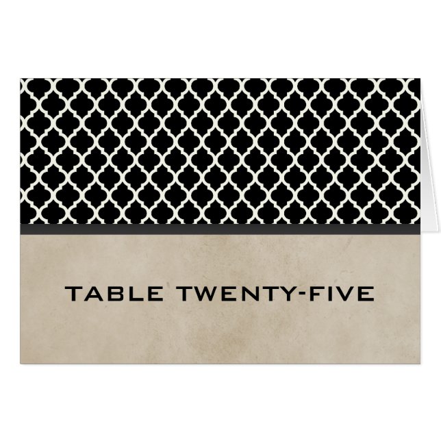 Tarjeta de número de tabla de quatrefoil de Moda g (Anverso (Horizontal))