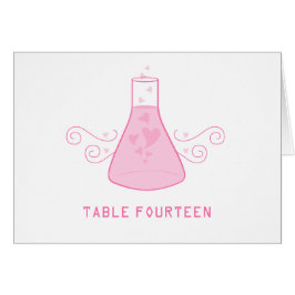 Tarjeta de número de tabla de química dulce rosa