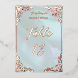 Tarjeta de número de tabla de Relieve metalizado d