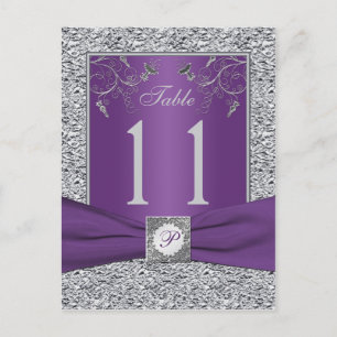 Tarjeta de número de tabla de Relieve metalizado p