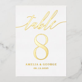 Tarjeta de número de tabla de RELIEVE METALIZADO R