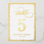 Tarjeta de número de tabla de RELIEVE METALIZADO R<br><div class="desc">Añade un toque de elegancia brillante a tu día especial con auténticas tarjetas de número de tabla de Relieve metalizado. Visite nuestro sitio web en www.berryberrysweet.com para ver diseños de diseño y regalos personalizados.</div>