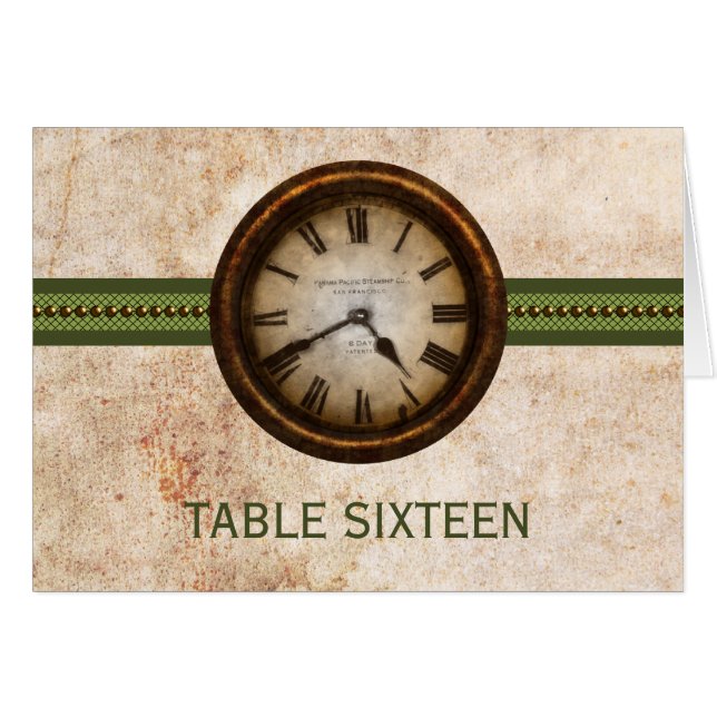 Tarjeta de número de tabla de reloj de antigüedade (Anverso (Horizontal))