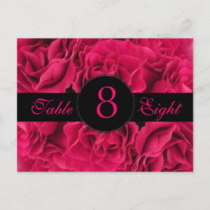 Tarjeta de número de tabla de Rosas de Fuchsia