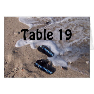 Tarjeta de número de tabla de sandalias Flip Flop