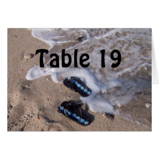 Tarjeta de número de tabla de sandalias Flip Flop 