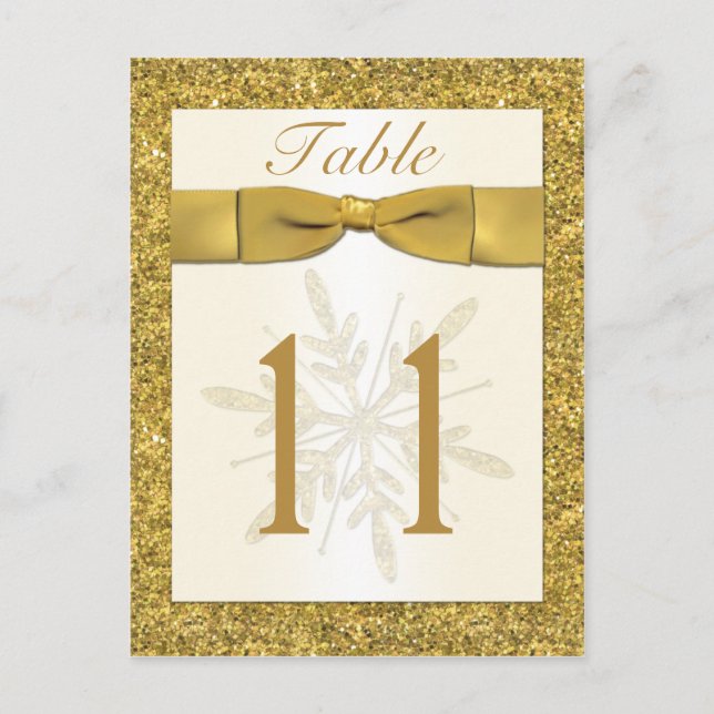 Tarjeta de número de tabla de Snowflake para Purpu (Anverso)