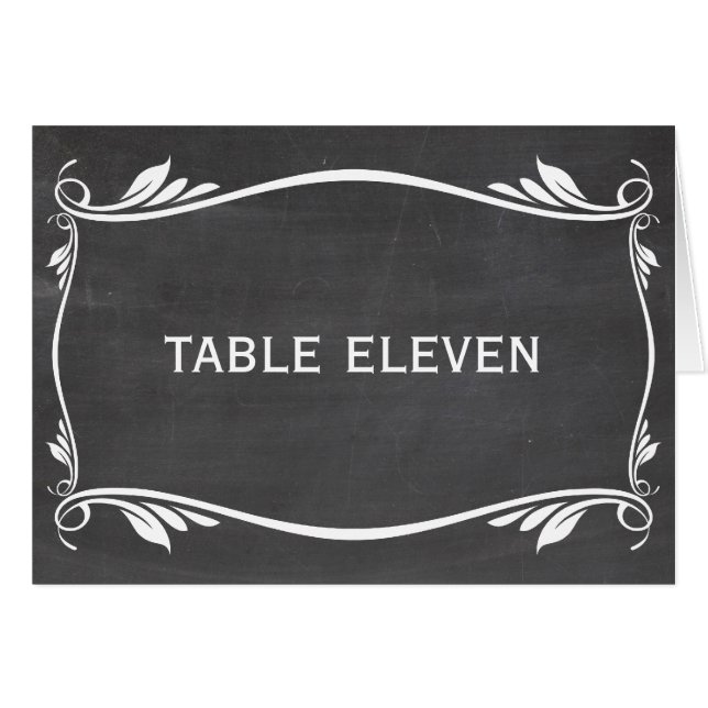 Tarjeta de número de tabla de tablero de Chalkboar (Anverso (Horizontal))