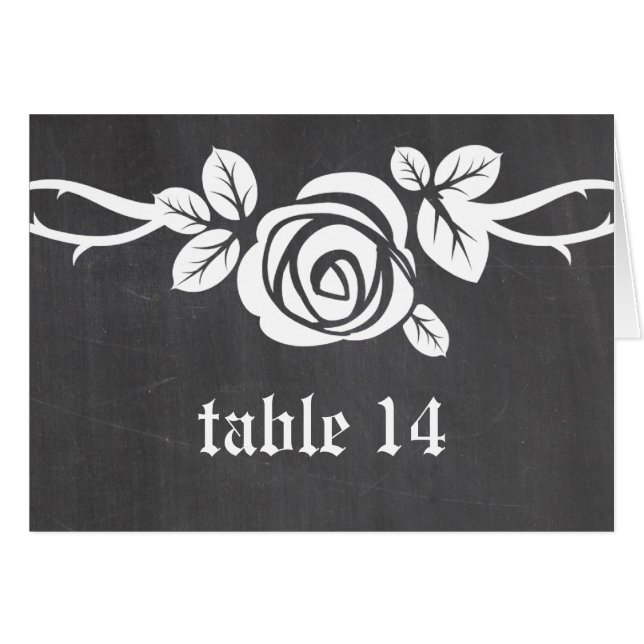 Tarjeta de número de tabla de tablero de Rosa de m (Anverso (Horizontal))