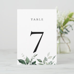 Tarjeta de número de tabla de vegetación botánica