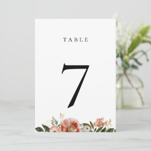 Tarjeta de número de tabla de vegetación floral de