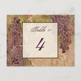 Tarjeta de número de tabla de viñedos de uva de ad