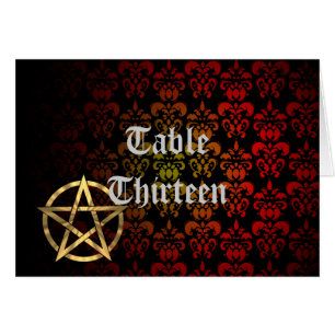 Tarjeta de número de tabla de Wiccan Pentacle