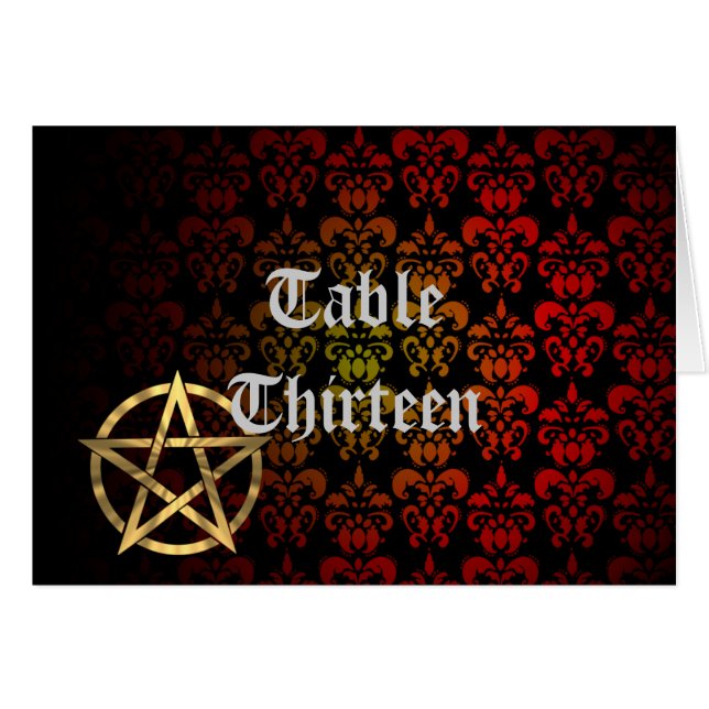 Tarjeta de número de tabla de Wiccan Pentacle (Anverso (Horizontal))