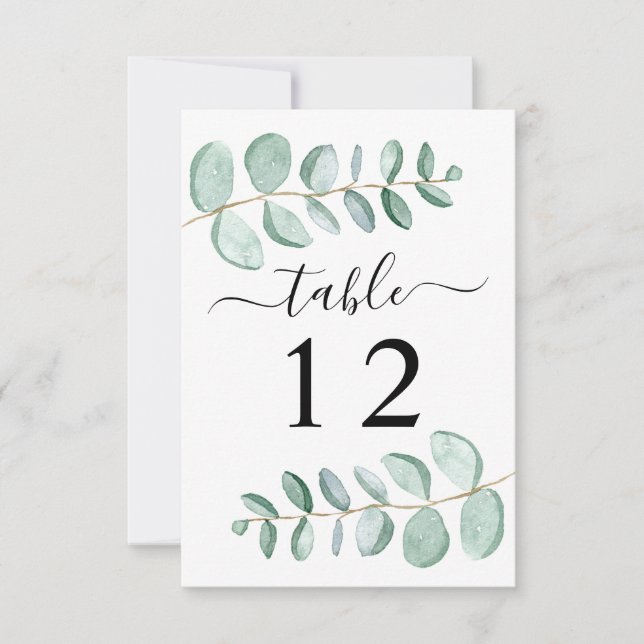 Tarjeta de número de tabla del Boda de ecología de (Anverso)