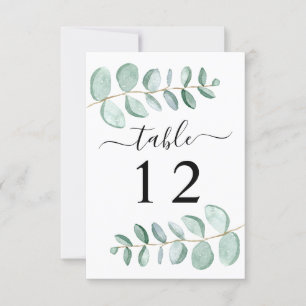 Tarjeta de número de tabla del Boda de ecología de