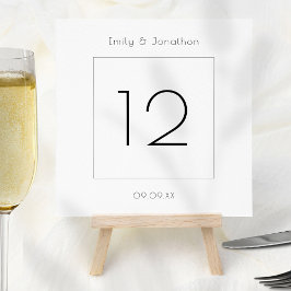 Tarjeta de número de tabla del Boda de fotos cuadr