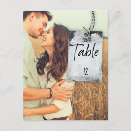 Tarjeta de número de tabla del Boda de fotos rusti