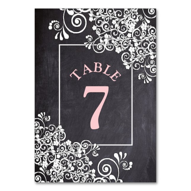Tarjeta de número de tabla del Boda de pizarra (Anverso)