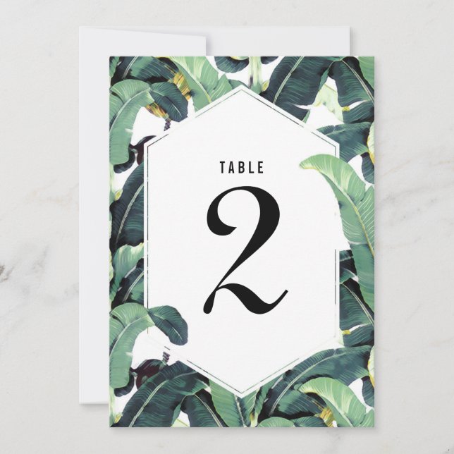 Tarjeta de número de tabla del Boda de plantación  (Anverso)