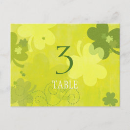Tarjeta de número de tabla del Boda de Shamrock ir