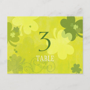 Tarjeta de número de tabla del Boda de Shamrock ir