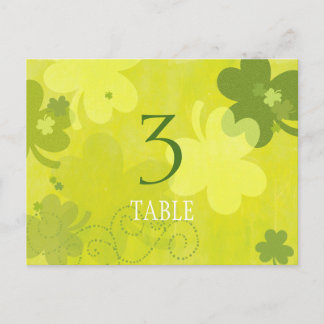Tarjeta de número de tabla del Boda de Shamrock ir