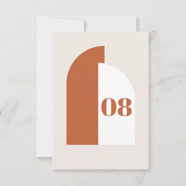 Tarjeta de número de tabla del Boda del arco del N (Anverso)