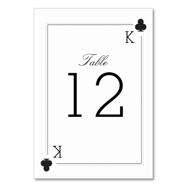 Tarjeta de número de tabla del Boda del Casino - C (Anverso)