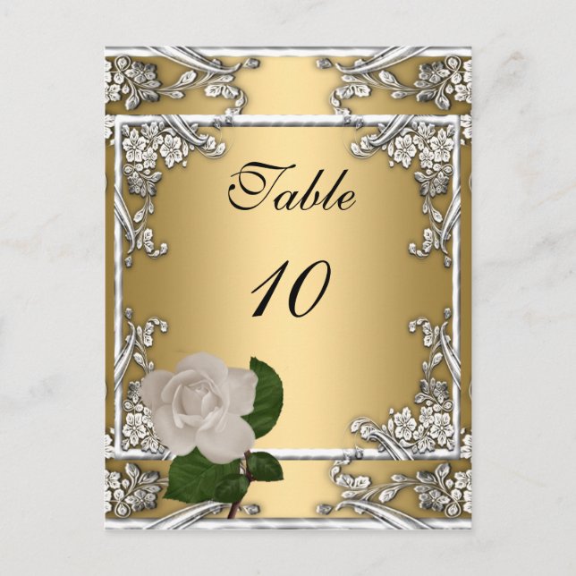 Tarjeta de número de tabla Elegante Boda Crema de  (Anverso)