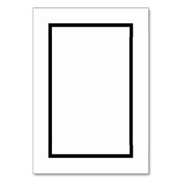 Tarjeta de número de tabla en blanco y negro de pe