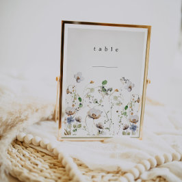 Tarjeta de número de tabla floral Boho