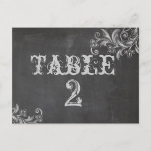 Tarjeta de número de tabla floral Chalkboard