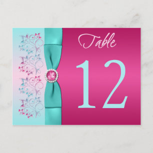 Tarjeta de número de tabla floral de color rosa BO