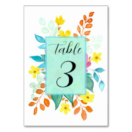 Tarjeta de número de tabla Floral Spritz para Boda