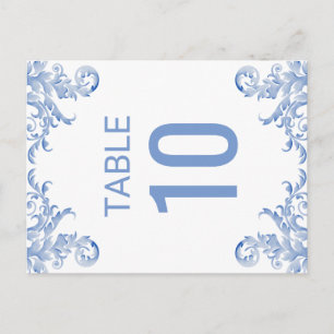 Tarjeta de número de tabla Flourish de acuarela az