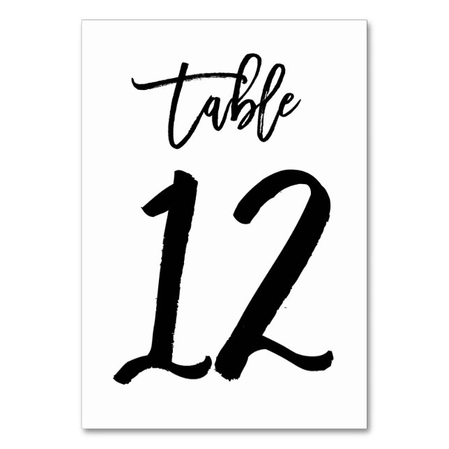 Tarjeta de número de tabla manuscrita de moda | Cu (Anverso)